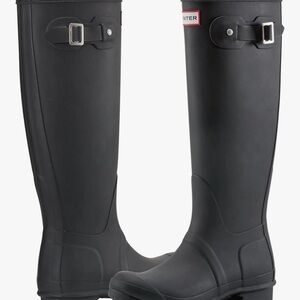Hunter Classic Original Tall Black Waterproof Rain Boots Women’s 6 Celeb Style